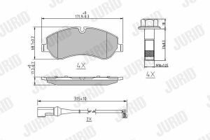 Гальмів.колодки передніtransit 2,2tdci 13-