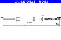 Трос ручного гальма MB GLK (X204) 08-15 (L=744mm)