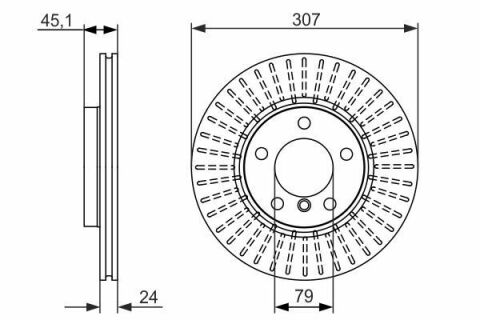 Диск тормозной (передний) Mini R60/R61 10-16 (307x24) (с покрытием)(вентил.)