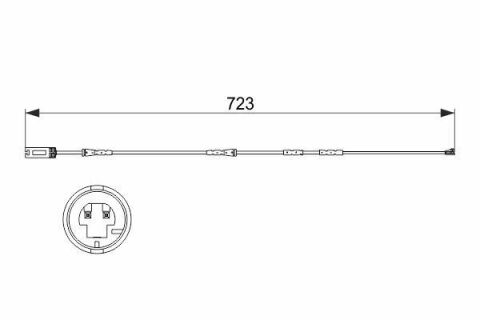 Датчик износа тормозных колодок (передних) BMW 1 (E82, E87)/3 (E90-93) 04-11 (L=723mm)