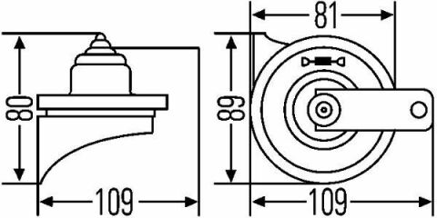 Сигнал звуковий 12V 400/500Hz 72W (+реле)