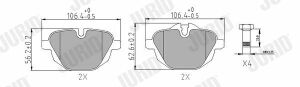 JURID BMW Тормозные колодки задн.5 F10, X3 10-