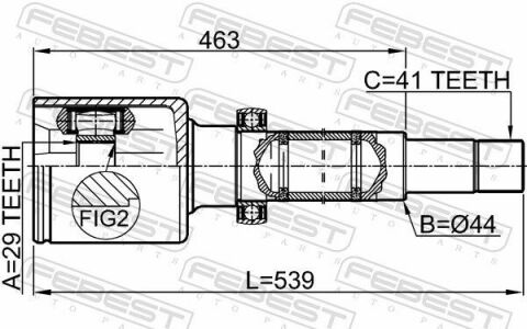 ШРКШ (ШРУС) внутренний правый 29x44x41 FORD TRANSIT 06-14