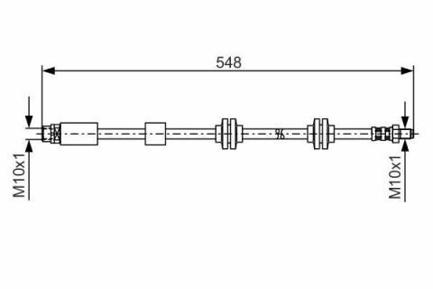 Шланг гальмівний (передній) BMW 3 (E90) 05-11 (520mm) M47/N43/N47/N55