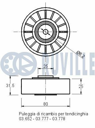 RUVILLE DB Ролик натяж.гладкий OM601-603