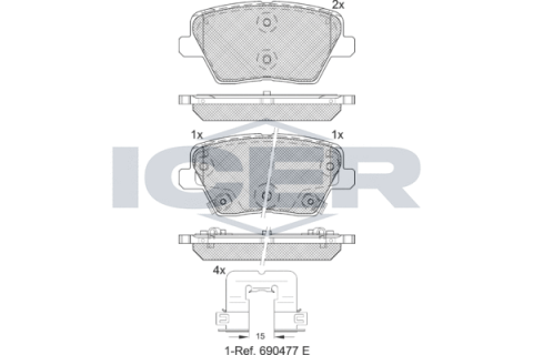 Колодки тормозные (задние) Hyundai i30 III 16-/Kia Cee'd/Pro Cee'd 18-/Xceed 19-