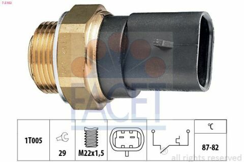 Датчик включения вентилятора Opel Astra F/Vectra A 1.4-2.0i 88-05