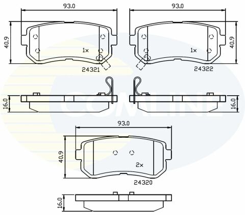 CBP32016 Comline - Гальмівні колодки до дисків