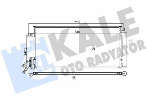 KALE OPEL Радиатор кондиционера Corsa D,Fiat Bravo II,Grande Punto,Punto 05-