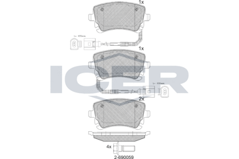 Колодки тормозные (задние) Audi A4 04-08/A6 95-/A8 02-10/VW Phaeton 02-16 (+датчики)