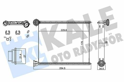 KALE CITROEN Радиатор отопления C3 Picasso,Peugeot 308 07-