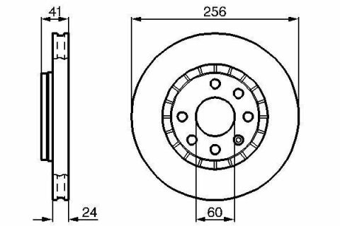 Диск гальмівний (передній) Opel Astra F/Kadett/Vectra 84-/Daewoo Lanos 97- (256x24)(з покр.)(вент.)