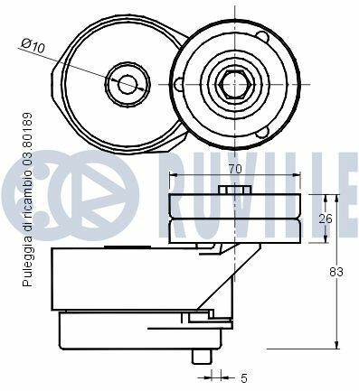 RUVILLE LANDROVER Натяжний ролик FreeLander 2.0D 98-