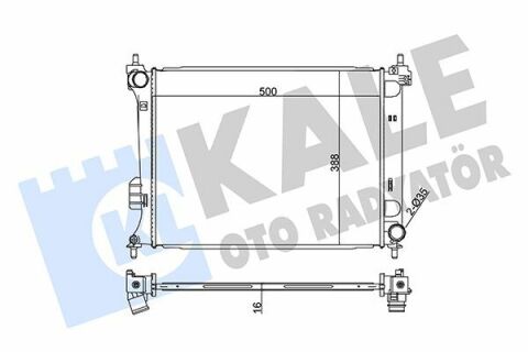 KALE HYUNDAI Радиатор охлаждения i20 1.2/1.6 08-