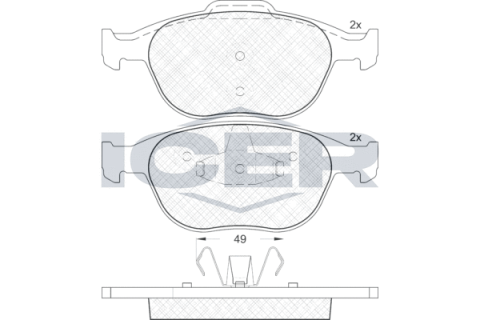 Колодки гальмівні (передні) Ford Connect 02-13/Fiesta/Puma 95-03/Focus 02-04/Ka 01-08