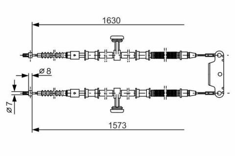Трос ручника (задній) Opel Vectra C 98- (1630/1573mm)