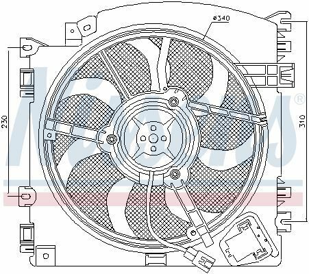 Вентилятор радіатора MODUS 1.2-1.5 04-, NISSAN RENAULT