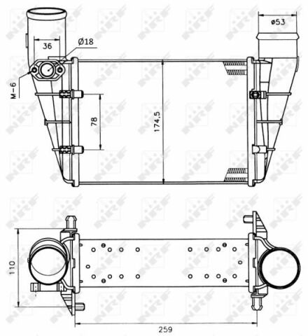 Радіатор інтеркулера Audi A4/A6/VW Passat 1.8/1.9TDI 95-05