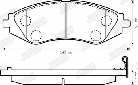 JURID CHEVROLET Тормозные колодки передн.Lacetti, Epica 2.0