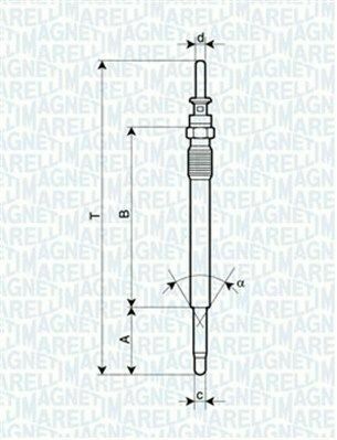 MAGNETI MARELLI Свічка розжарювання ASTRA, OMEGA, VECTRA [062900009304]