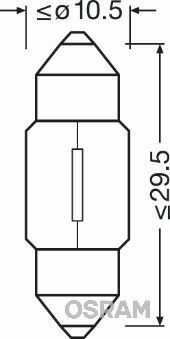 Автолампа C10W 12V 10W SV8.5-8 Standard (пальчик 29 мм)