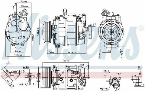 Компресор кондиціонера AMAROK 2.0 10-, CALIFORNIA T5 2.0 09-, MULTIVAN T5, T6, TRANSPORTER T5, T6 VW