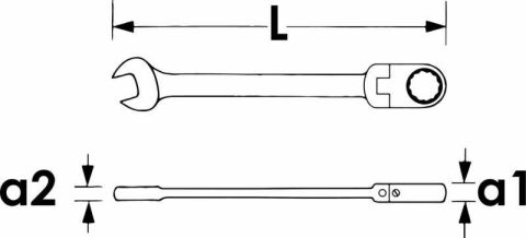 Ключ комбинированный с трещоткой (19mm) (длинный)