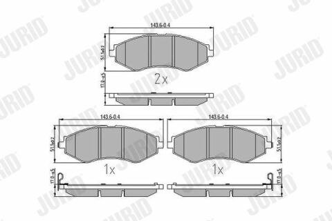 JURID CHEVROLET Тормозные колодки передн.Lacetti, Epica 2.0