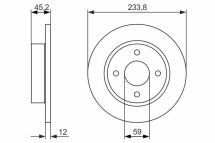 BOSCH NISSAN Диск гальмівний передній Micra 92-