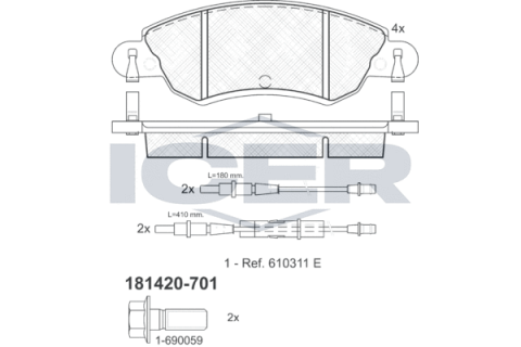 Колодки тормозные (передние) Citroen C5 01-08 (+датчик)