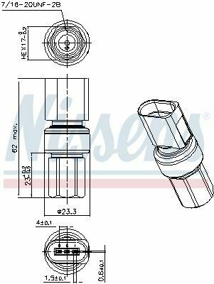 Датчик тиску кондиціонера A1 1.0-2.0 12-, A3 1.4-2.0 96-, PORSCHE, SKODA, VW, SEAT AUDI