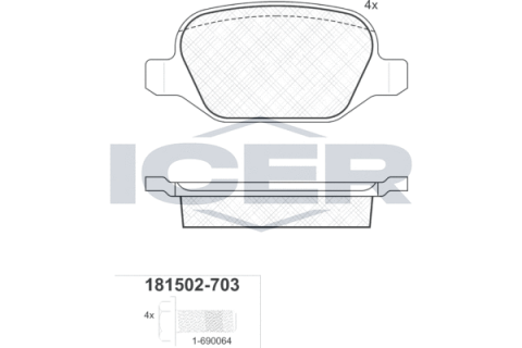 Тормозные колодки (задние) Fiat Linea 07-/Lancia Lybra 99-05/Alfa Romeo 147/156 97-10