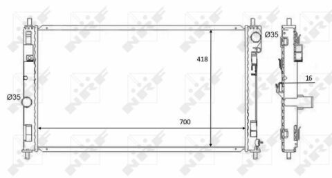 Радиатор охлаждения Jeep Compass/Patriot/Chrysler Sebring 2.0/2.4 06-