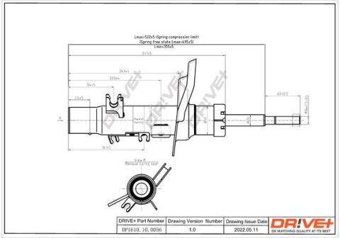 Амортизатор (передний) PEUGEOT 208 12- FL *Ф=47ММ