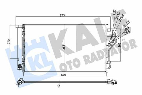 KALE HYUNDAI Радиатор кондиционера ix35,Kia Carens IV,Sportage 10-