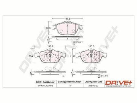 DP1010.10.0863 Drive+ - Гальмівні колодки до дисків