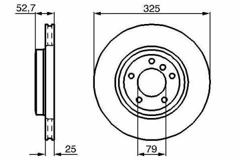 Диск тормозной (передний) BMW 3 (E46) 99-06 (325x25) (с покрытием) (вент.)