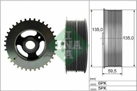 Шків колінвалу Ford Focus 1.8/2.0 04-12