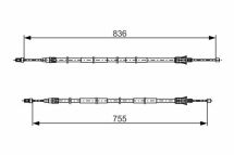Трос ручного гальма (електро) Scenic 03-RENAULT