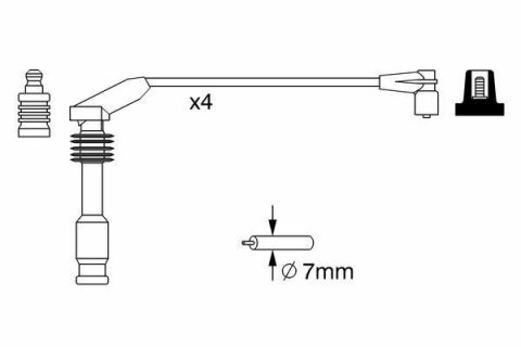 Провода зажигания Opel Astra F 93-01/Combo 1.2/1.4 94-01 (к-кт)