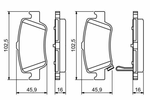 Тормозные колодки (задние) Toyota Auris 06-/Corolla 1.3-2.0D 12- (Bosch)