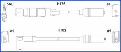 Провід запалювання Seat Cordoba/Ibiza/Toledo 1.6i 96-02 (к-кт) (HÜCO)