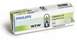 Лампа W5W LongLife EcoVision 12V 5W W2, 1X9, 5d