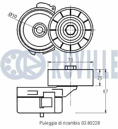 RUVILLE CITROEN Ролик натяжителя ремня (в сборе) BERLINGO,C5,XSARA