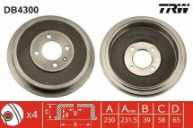 Гальмівний барабан задн. Caddy/Inca 95-04