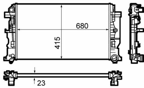 Радіатор охолодження MB Sprinter/VW Crafter 06- (-AC) (388x680x26 мм)