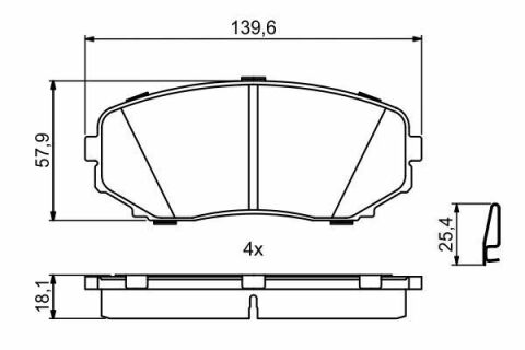 Колодки тормозные (передние) Mazda CX-7 2.2-3.7 06-