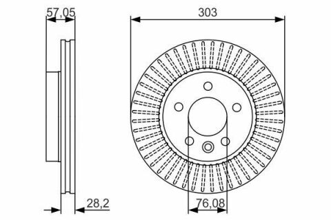 Диск тормозной (передний) VW Amarok 10-(303x28)