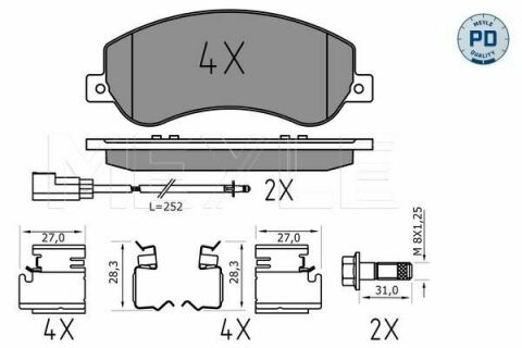 Колодки тормозные (передние) Ford Transit 06- (RWD) (Bosch)/(с датчиками)