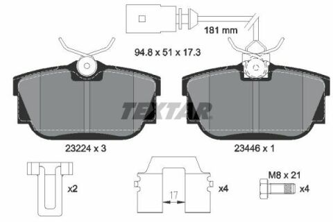 Колодки гальмівні (задні) VW T4 1.8-2.8 90-03 R15 (Lucas) Q+ (з датчиком)